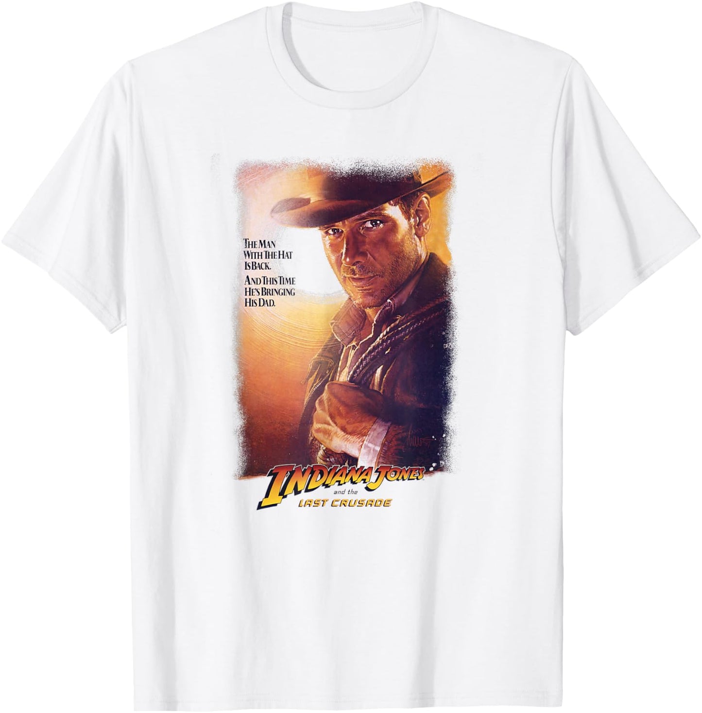 Indiana Jones and The Last Crusade Man with The Hat Poster T-Shirt - T-Shirt | White