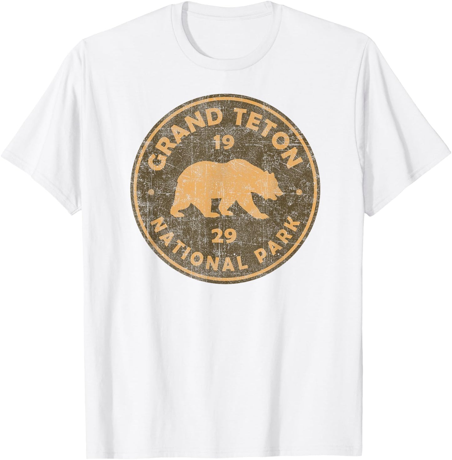 Retro Grand Teton National Park Wyoming Souvenir Hiking T-Shirt - T-Shirt | White
