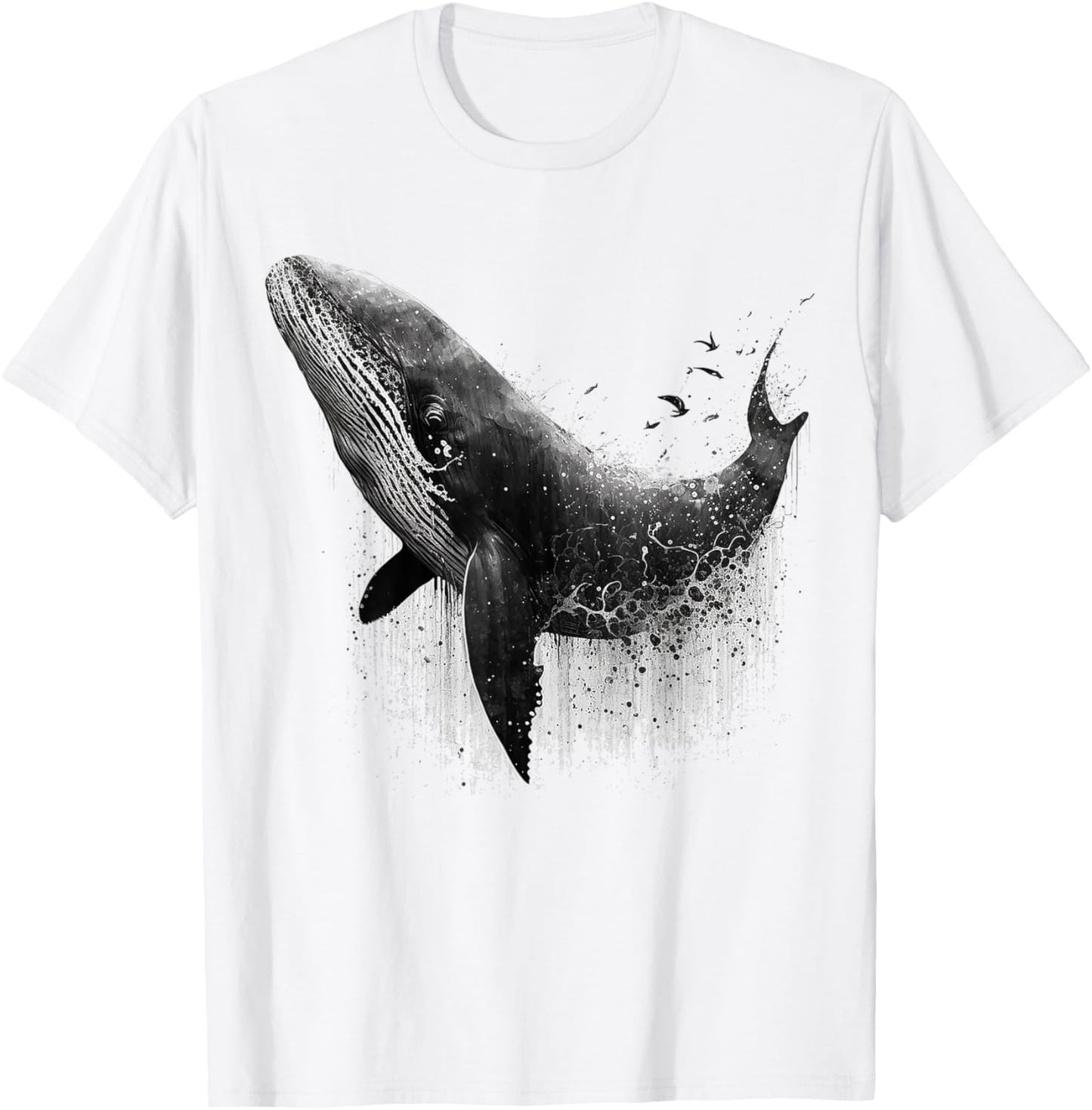 Whale Fish Art Colourful Animals Whale T-Shirt - T-Shirt | White