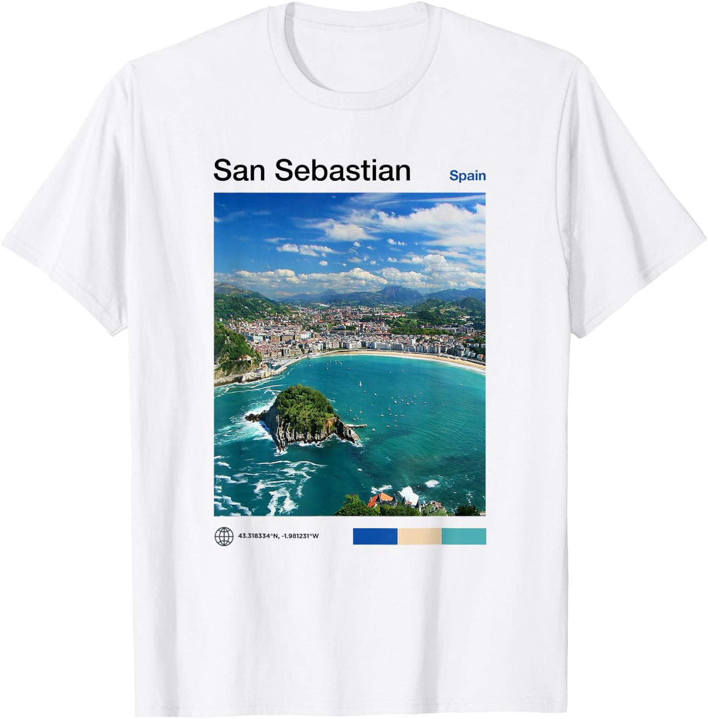 San Sebastian Travel Art - Spanish Souvenir Basque Country T-Shirt - T-Shirt | White
