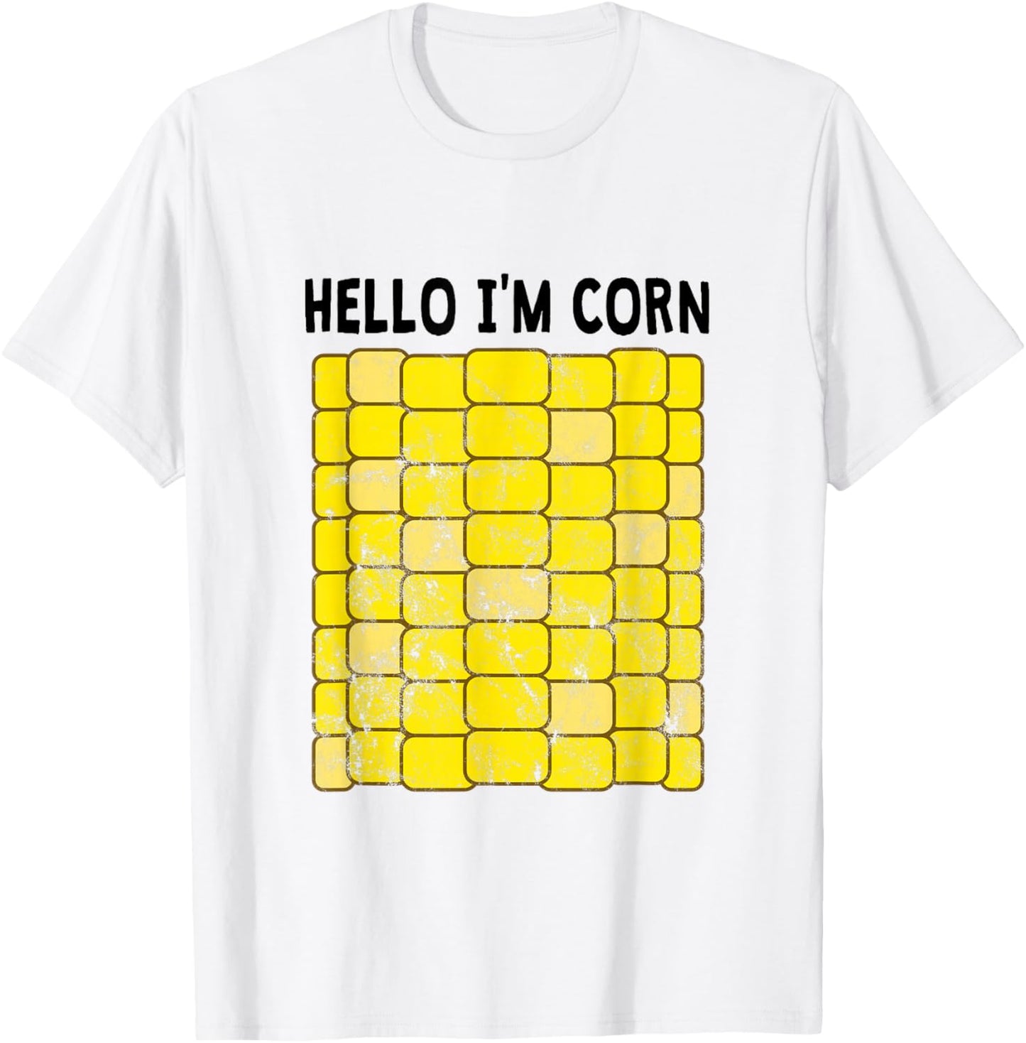 Corn Halloween Costume Funny Foodie Farmer T-Shirt - T-Shirt | White