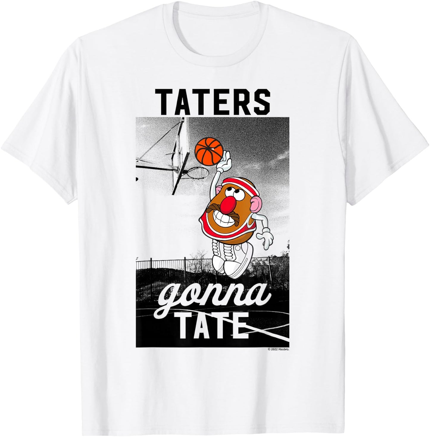 Mr. Potato Head Taters Gonna Tate Basketball Portrait T-Shirt - T-Shirt | White