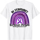 In February We wear purple Turner Syndrome Rainbow Ribbon T-Shirt - T-Shirt | White