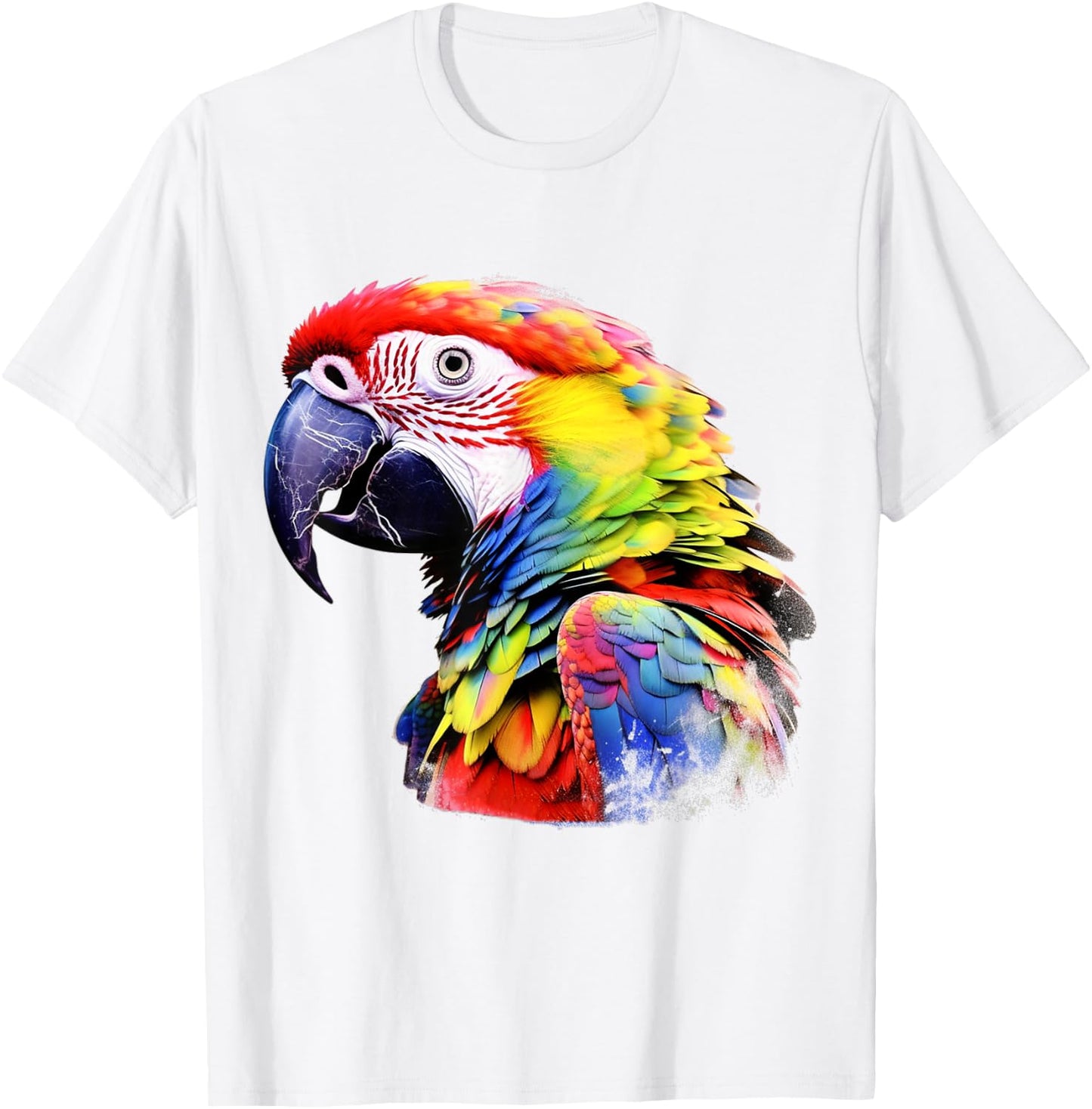 Parrot Lover Artwork | Animal Motif Parrot T-Shirt - T-Shirt | White