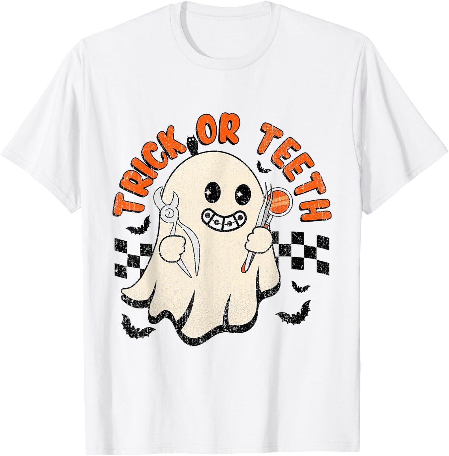 Orthodontist Halloween Trick Or Treat Dentist, Dental Assis T-Shirt - T-Shirt | White