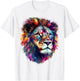 Lion Art - Colourful Animal Lion T-Shirt - T-Shirt | White