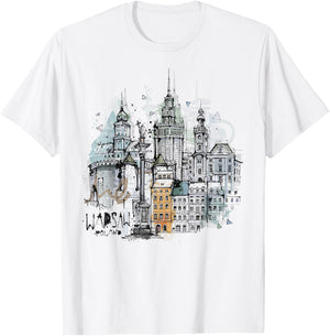 Travel Europe Poland Warsaw Polska Polish Vacation Souvenir T-Shirt - T-Shirt | White