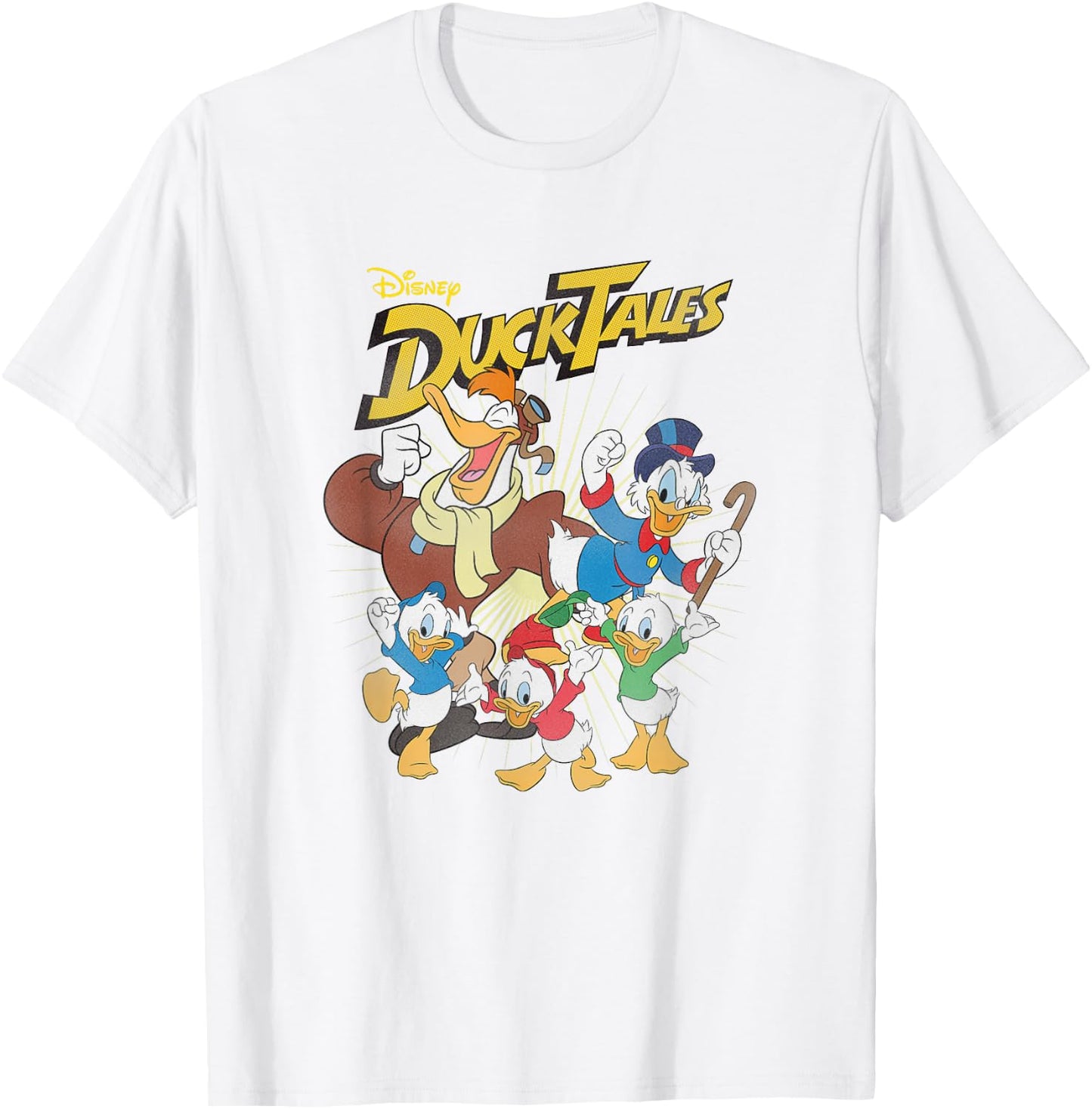 Disney DuckTales Main Characters Full of Joy Group Shot T-Shirt - T-Shirt | White