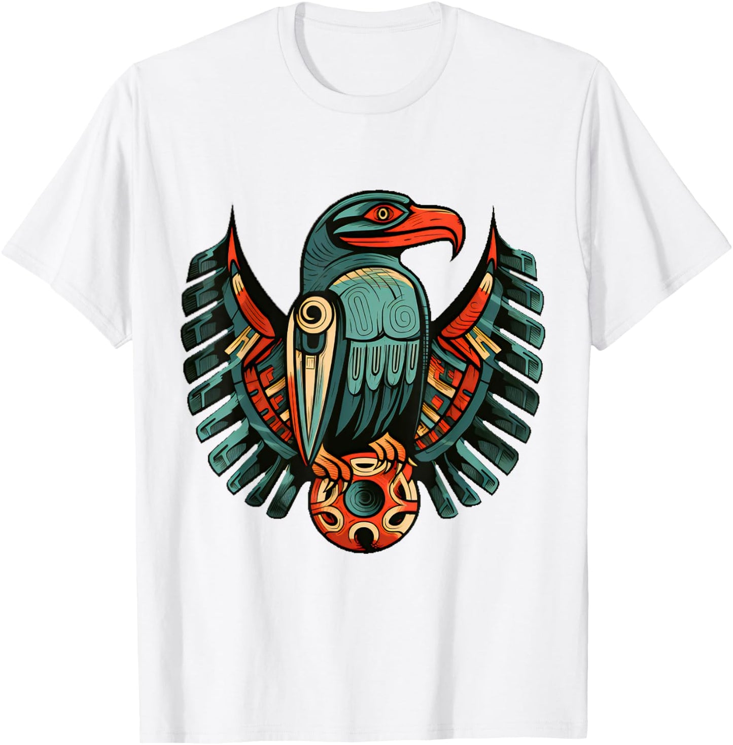 Pacific Northwest Native Art Raven Bird PNW T-Shirt - T-Shirt | White