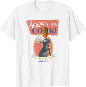 Disney Pixar Ratatouille Anyone Can Cook Five Stars T-Shirt - T-Shirt | White