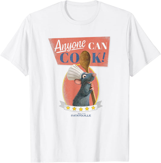 Disney Pixar Ratatouille Anyone Can Cook Five Stars T-Shirt - T-Shirt | White