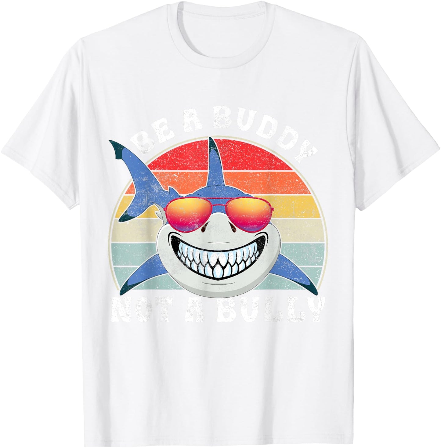 Be A Buddy Not A Bully Shark Unity Day Orange Anti Bullying T-Shirt - T-Shirt | White