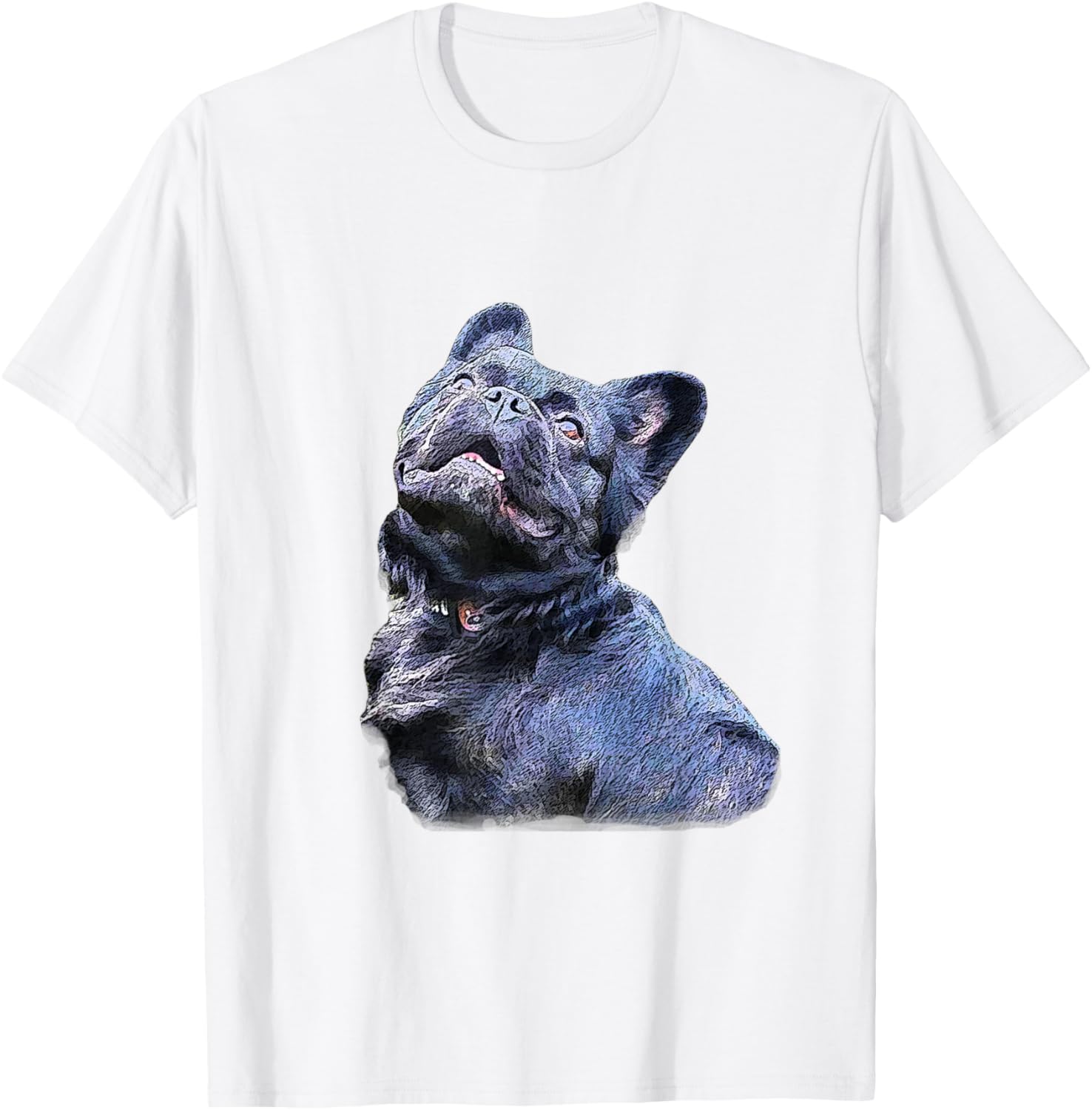 Fluffy Frenchie French Bulldog Top Women Kids T-Shirt - T-Shirt | White