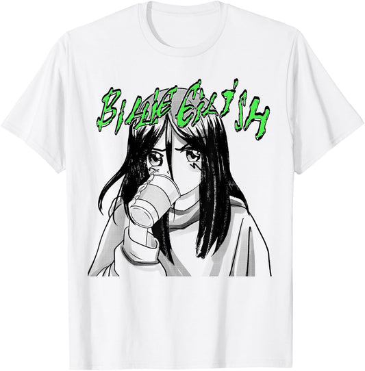 Official Billie Eilish Coffee Animated Small T-Shirt - T-Shirt | White