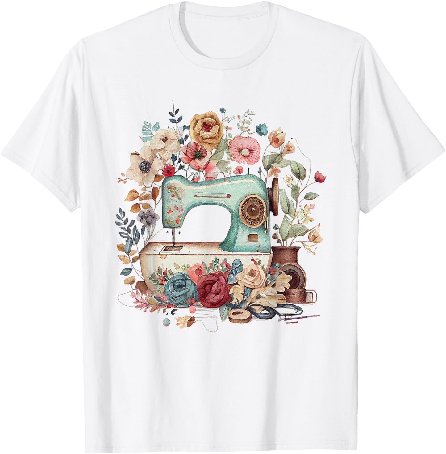 Vintage Quilting Yarn Graphic Seamstress Sewing Themed T-Shirt - T-Shirt | White