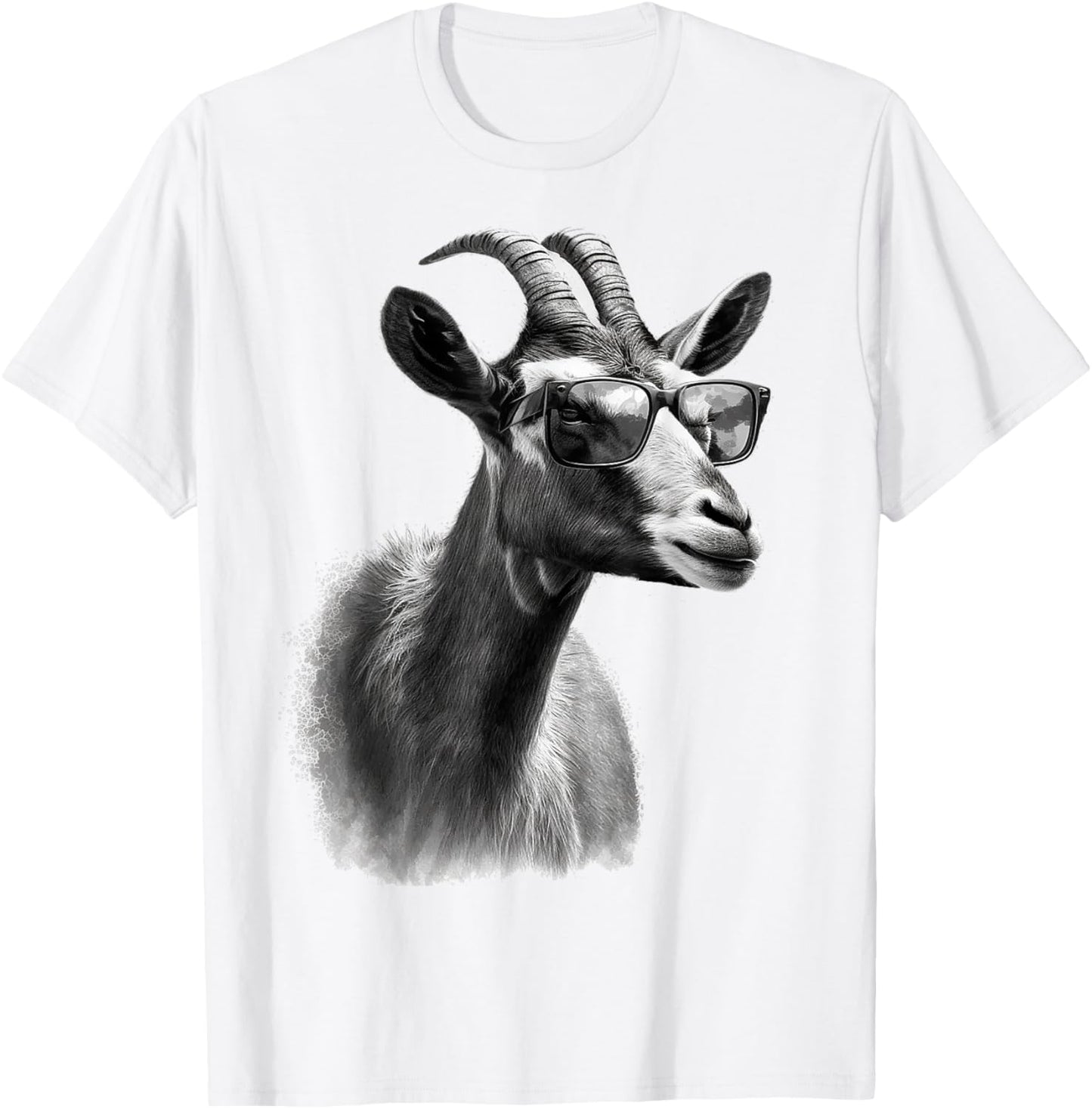 Goat Sunglasses Art Animals Animal Goat T-Shirt - T-Shirt | White