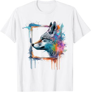 Fox Art Colourful Animal Fox T-Shirt - T-Shirt | White
