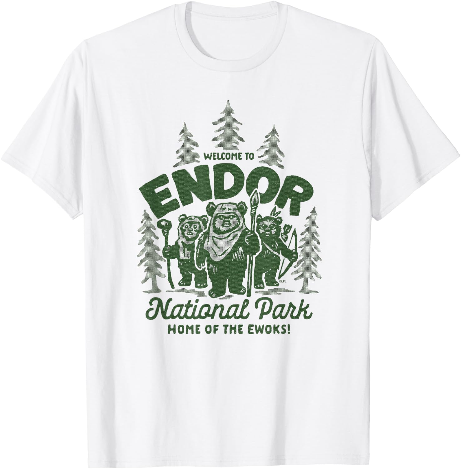 Star Wars Travel Vacation Endor National Park Ewoks T-Shirt - T-Shirt | White
