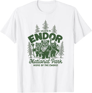 Star Wars Travel Vacation Endor National Park Ewoks T-Shirt - T-Shirt | White