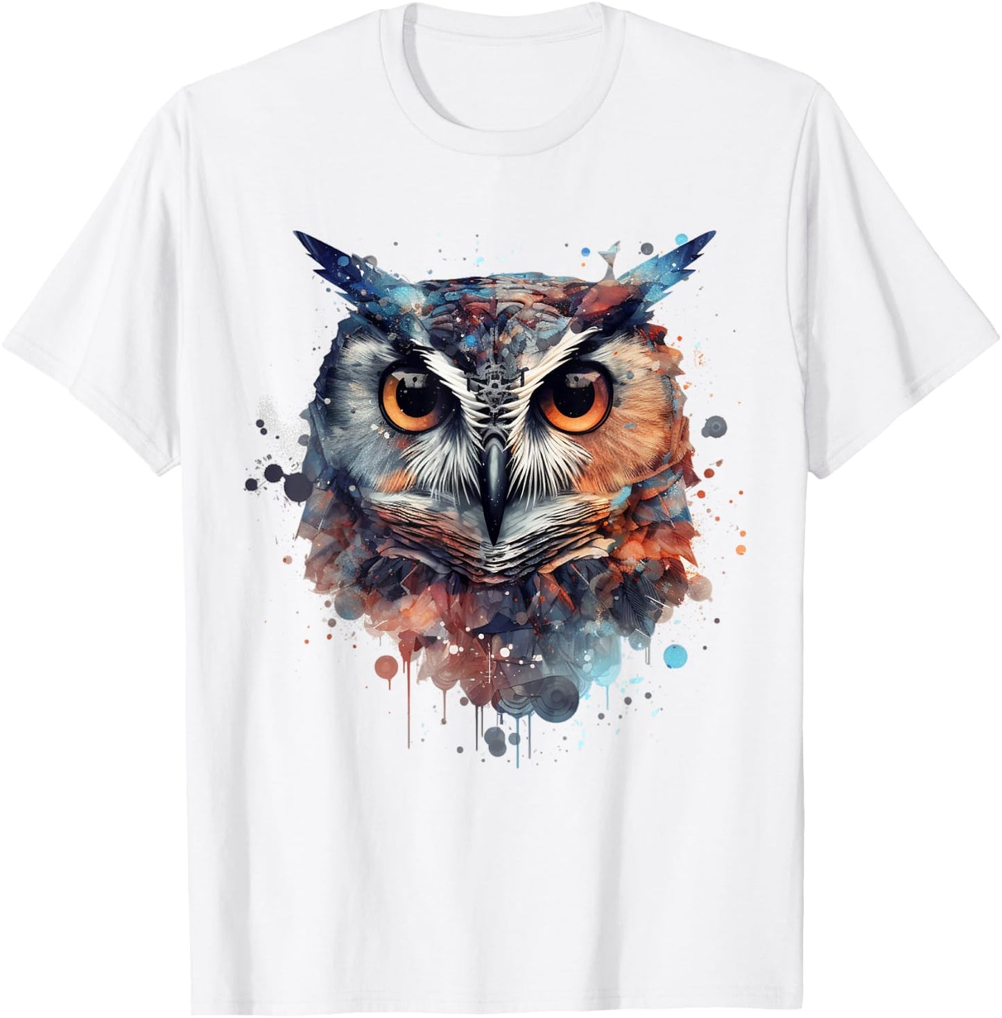 Owl animal lovers colourful artwork - animal bird art owl T-Shirt - T-Shirt | White