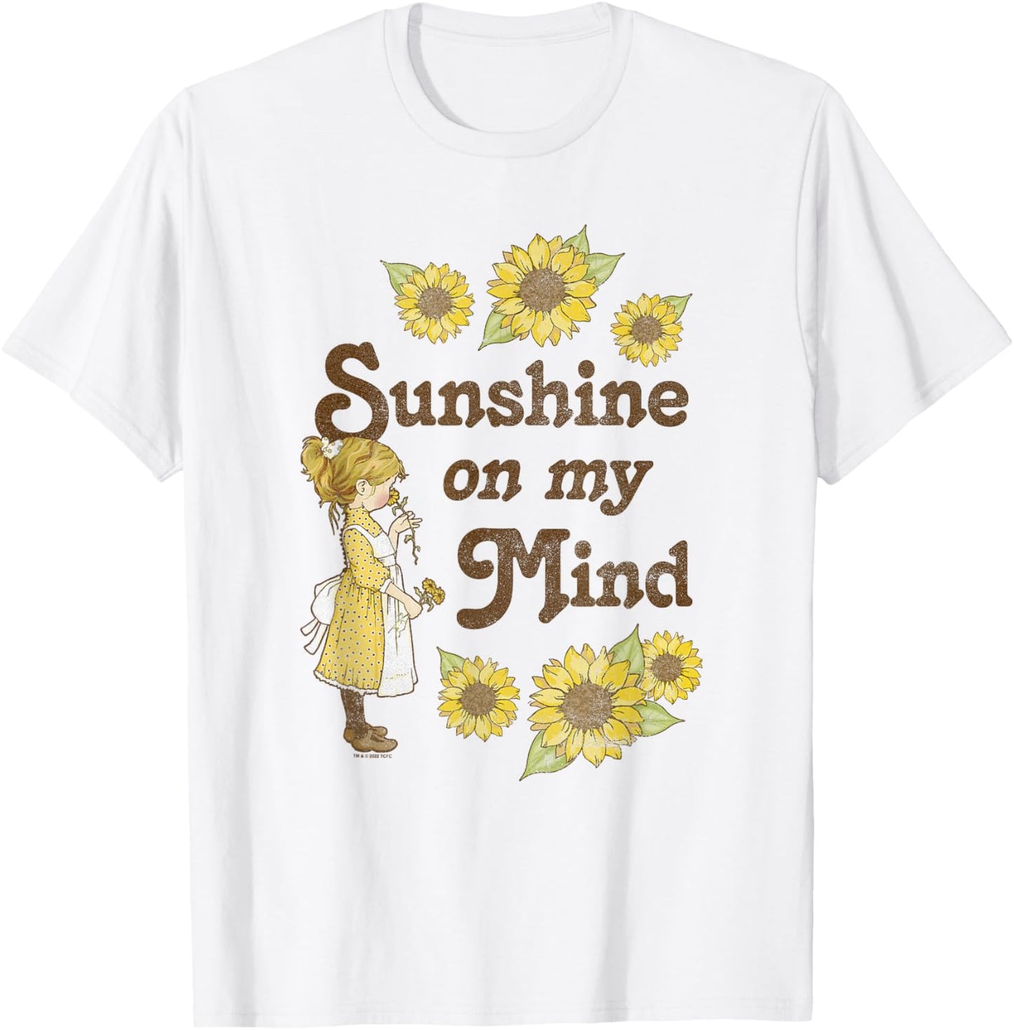 Holly Hobbie Sunshine On My Mind Sunflower Girl Vintage T-Shirt - T-Shirt | White