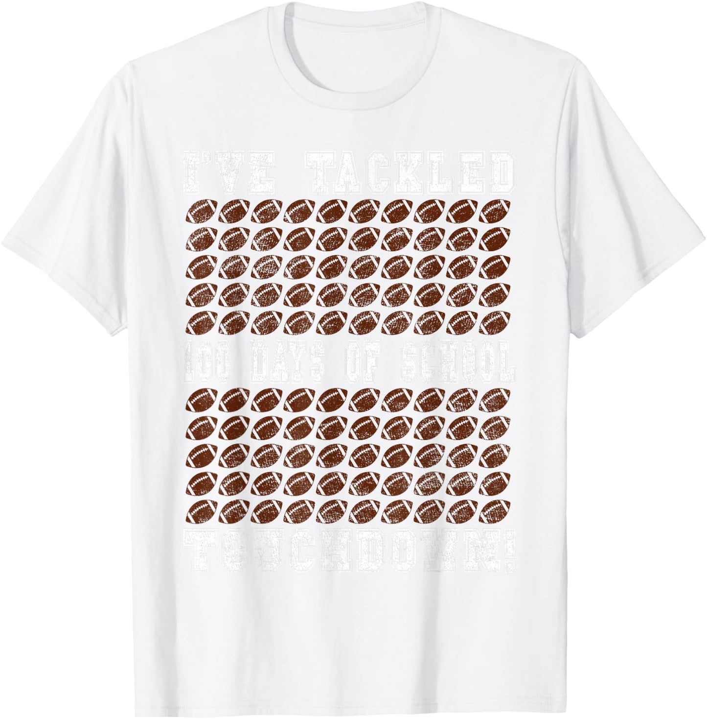 100 Days of School Party - Football 100th Day of School T-Shirt - T-Shirt | White