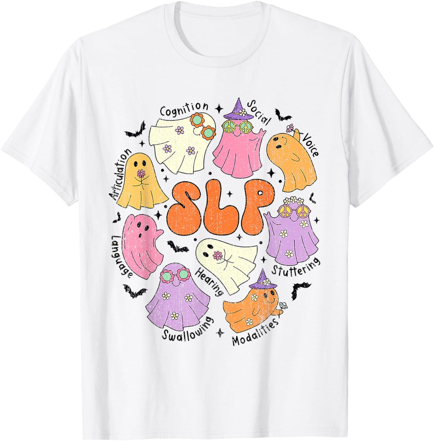Speech Therapy SLP Ghost Speech Therapy Halloween Slp Hal T-Shirt - T-Shirt | White