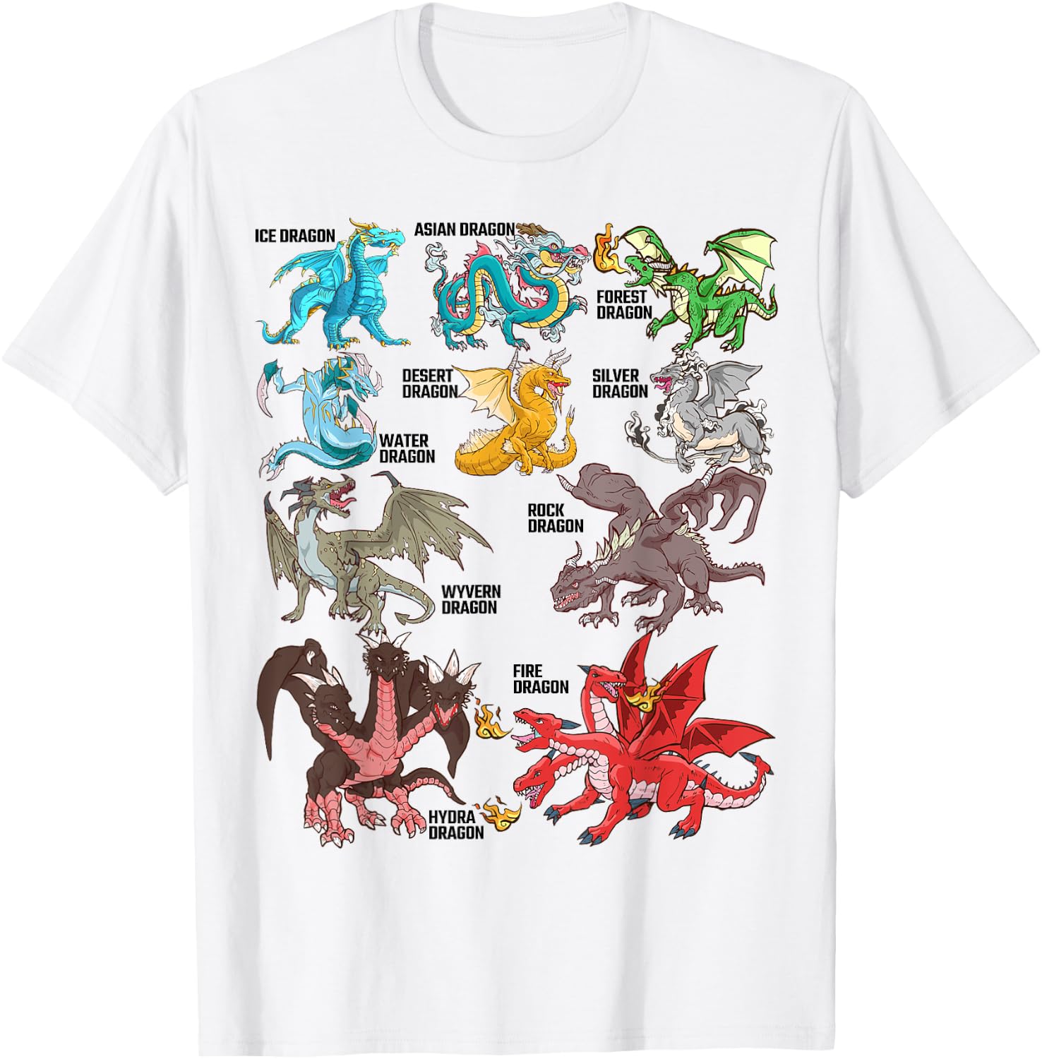 Dragon Types for Dragon Lovers the Dragon Type T-Shirt - T-Shirt | White