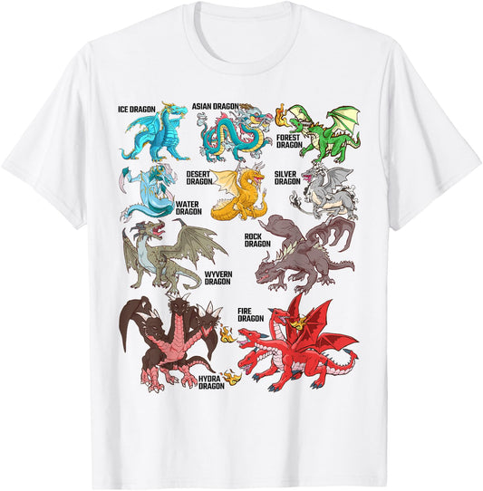 Dragon Types for Dragon Lovers the Dragon Type T-Shirt - T-Shirt | White