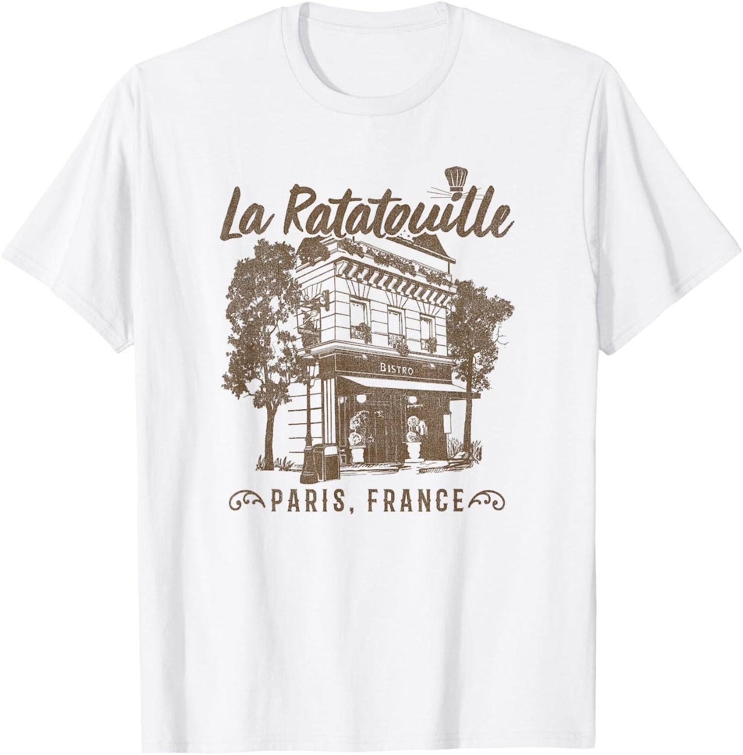 Disney Pixar Ratatouille Paris, France Vintage Restaurant T-Shirt - T-Shirt | White