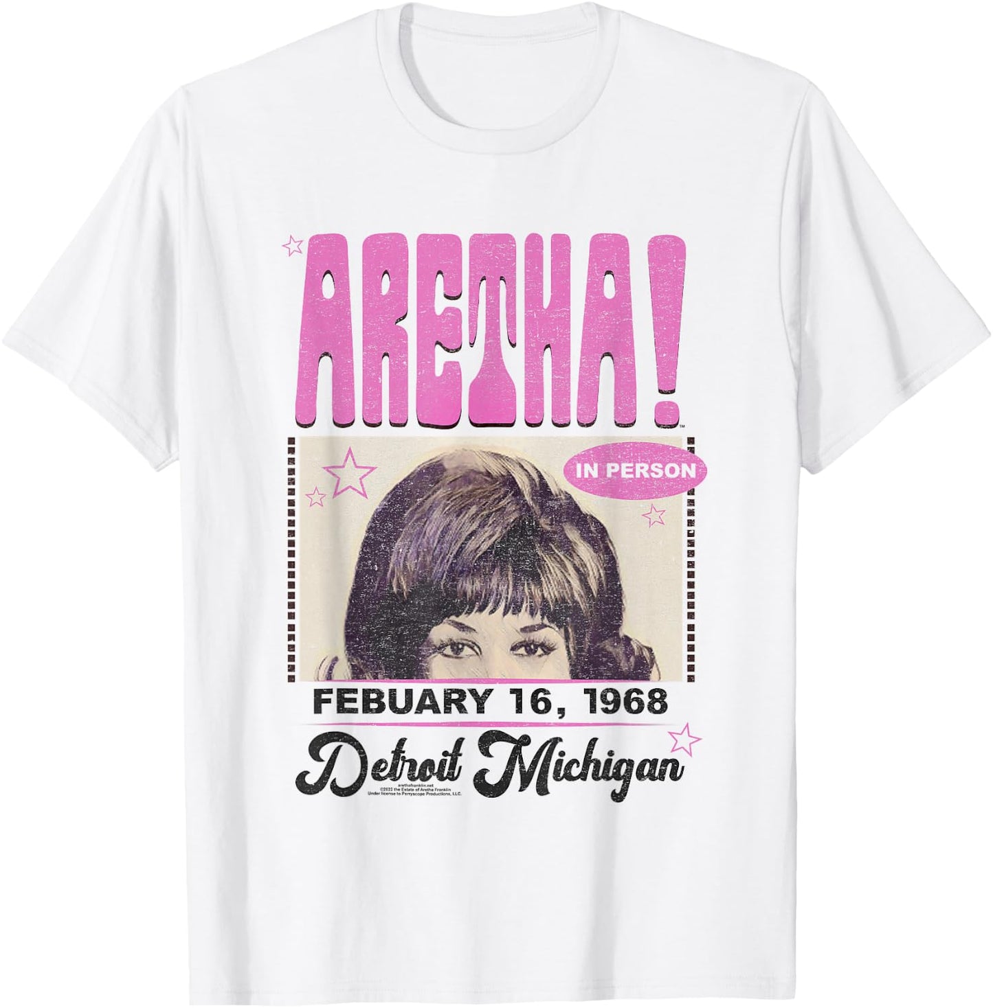 Aretha Franklin DETROIT T-Shirt - T-Shirt | White