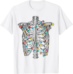 Holiday Skeleton, Medical Christmas, Doctor & Nurse hospital T-Shirt - T-Shirt | White