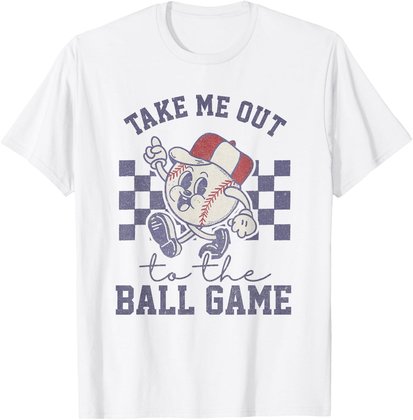 Take Me Out To The Baseball Ball Game Softball Vintage T-Shirt - T-Shirt | White