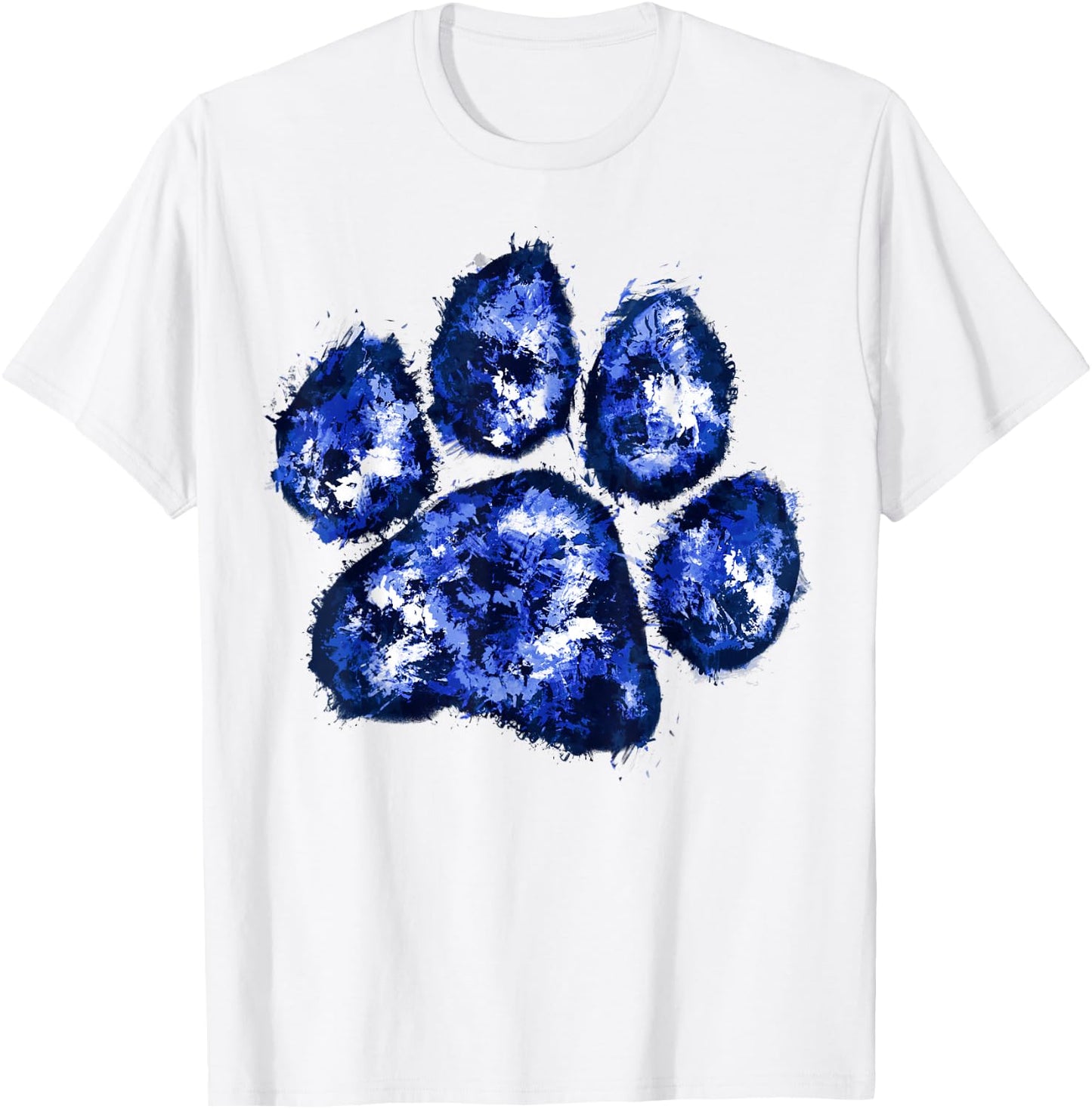 Wildcats Paw Print Blue Wildcats Wild Cat Animal Sports T-Shirt - T-Shirt | White