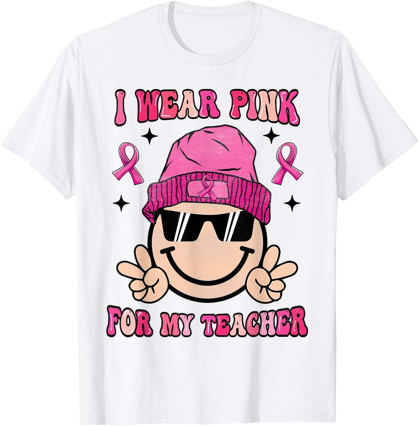 I Wear Pink For My Teacher Breast Cancer Awareness Women T-Shirt - T-Shirt | White