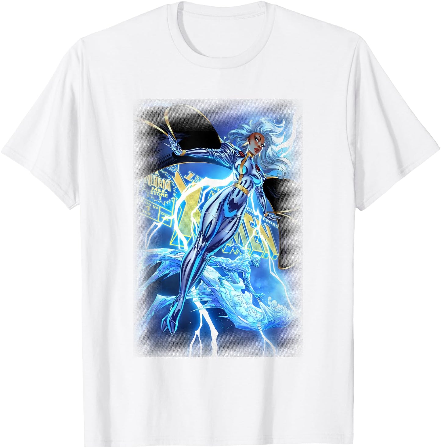 Marvel X-Men Storm & Iceman Epic Distressed Poster T-Shirt - T-Shirt | White