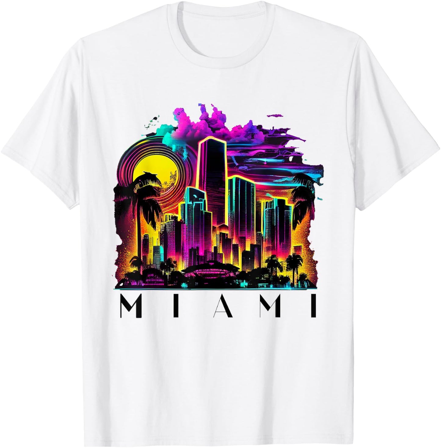 Miami Men Florida Vibrant Colorful Miami Souvenir T-Shirt - T-Shirt | White