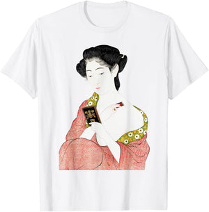 Japanese Woman Geisha Shin-hanga Ukiyo-e Japanese painting T-Shirt - T-Shirt | White