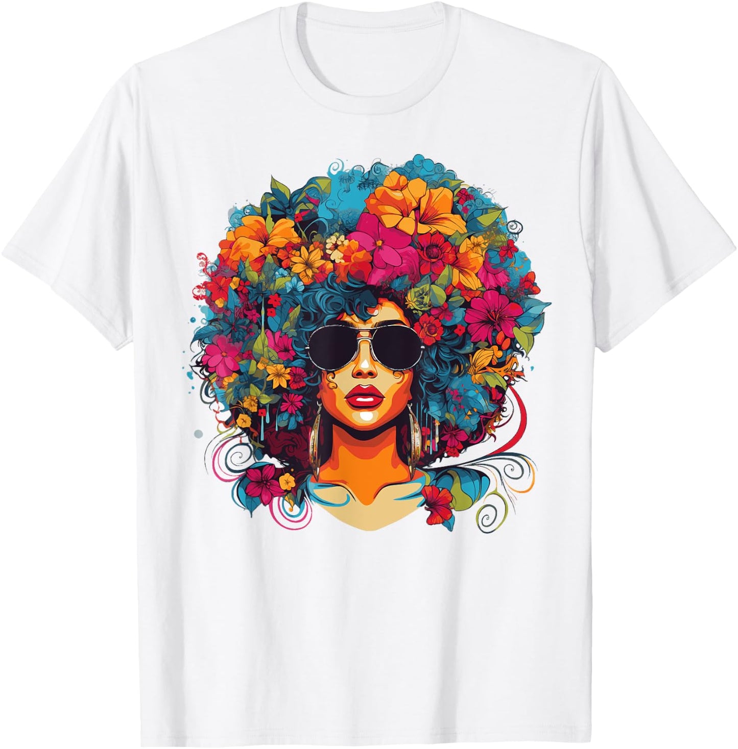 Afro Hair Natural Black History Pride Black Melanin T-Shirt - T-Shirt | White