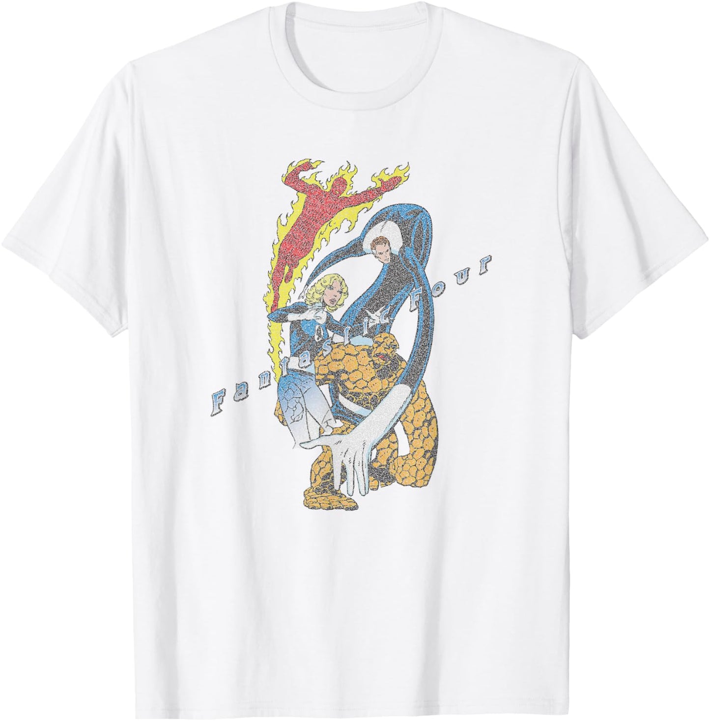 Marvel Fantastic Four Group Shot Comic Retro Vintage Logo T-Shirt - T-Shirt | White