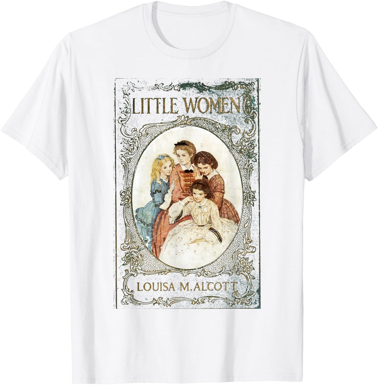 Little Women Louisa May Alcott Vintage Book Cover T-Shirt - T-Shirt | White