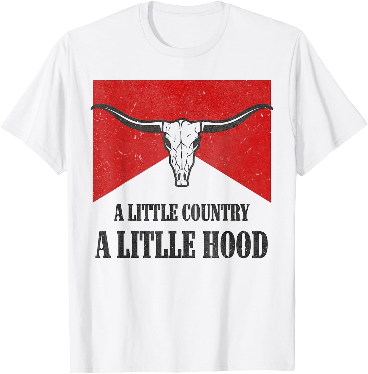 A Little Country A litlle Hood Vintage Western Rodeo Country T-Shirt - T-Shirt | White