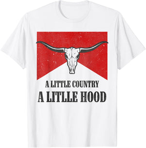 A Little Country A litlle Hood Vintage Western Rodeo Country T-Shirt - T-Shirt | White