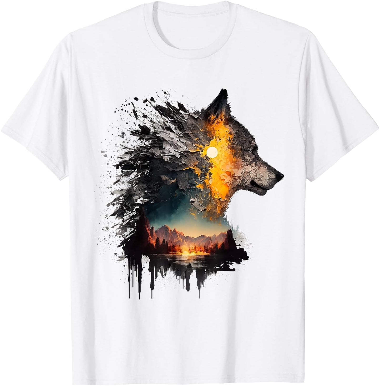 Wolf animal lovers, animal wolf T-Shirt - T-Shirt | White