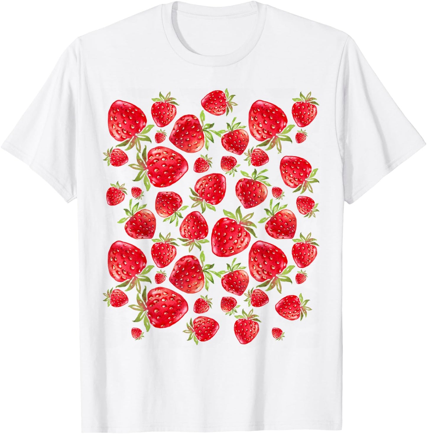 Strawberry Strawberries Farmhouse Style Pattern T-Shirt - T-Shirt | White