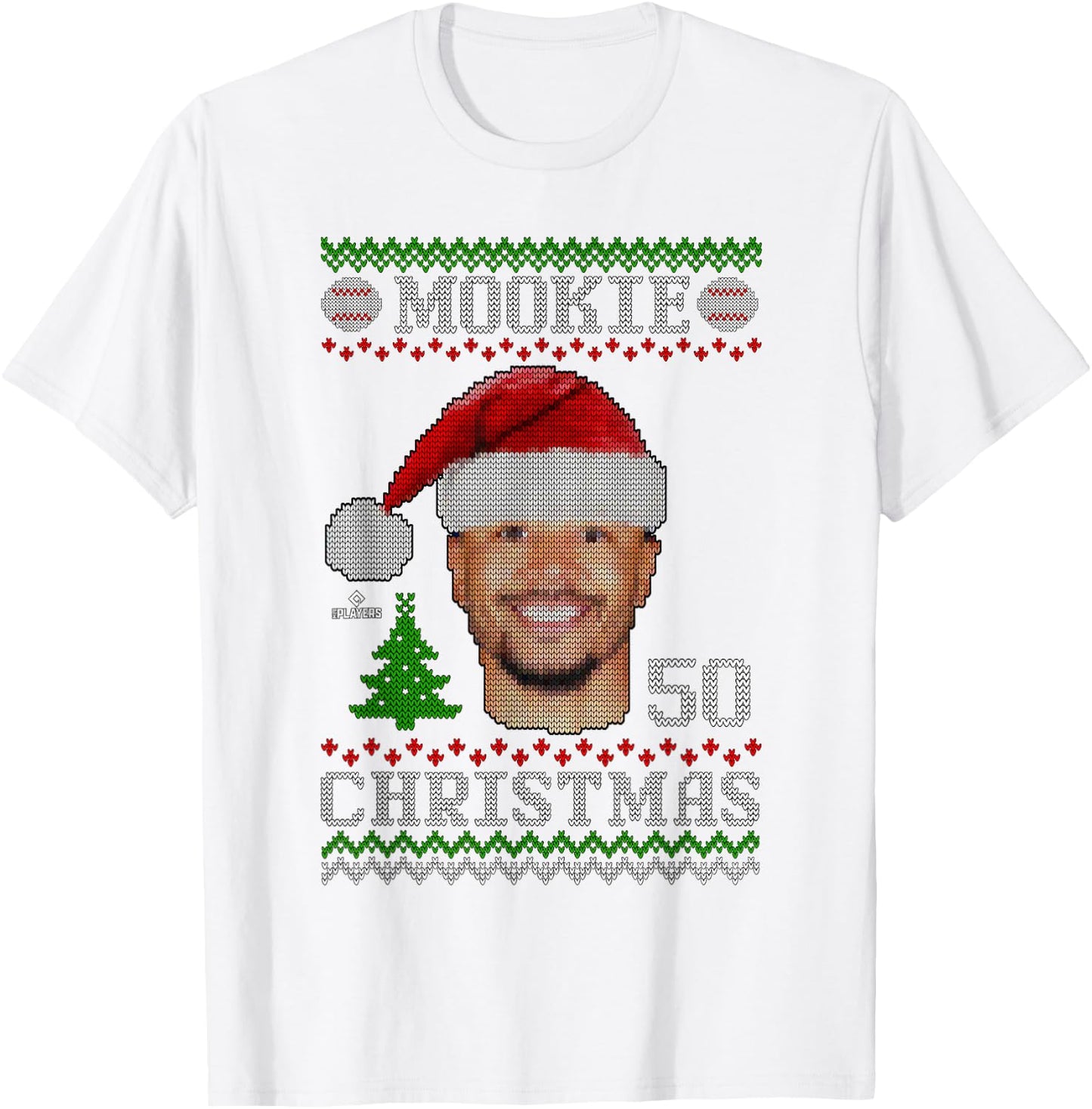 Mookie Betts Los Angeles Baseball Christmas Sweater MLBPA T-Shirt - T-Shirt | White