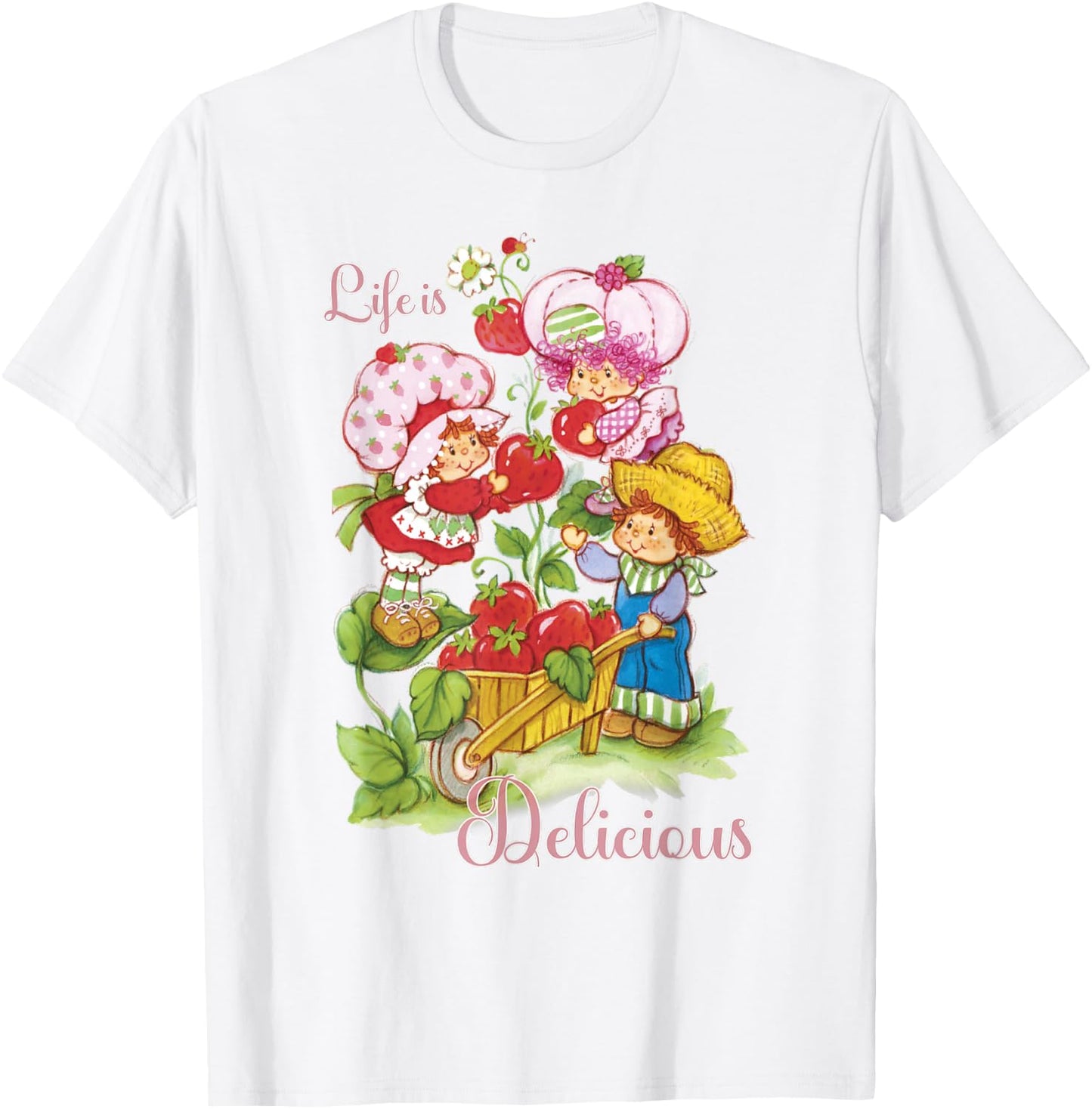 Strawberry Shortcake Group Life Is Delicious T-Shirt - T-Shirt | White