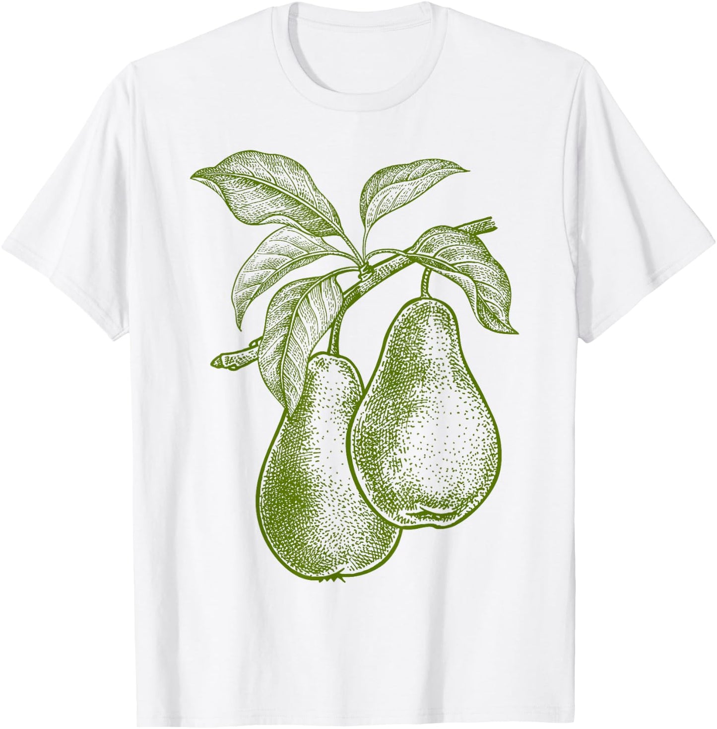 Big Fruit Mono Farblinie Birne Pear Green Fruit Retro Vintage Line Graphic - Pear T-Shirt - T-Shirt | White