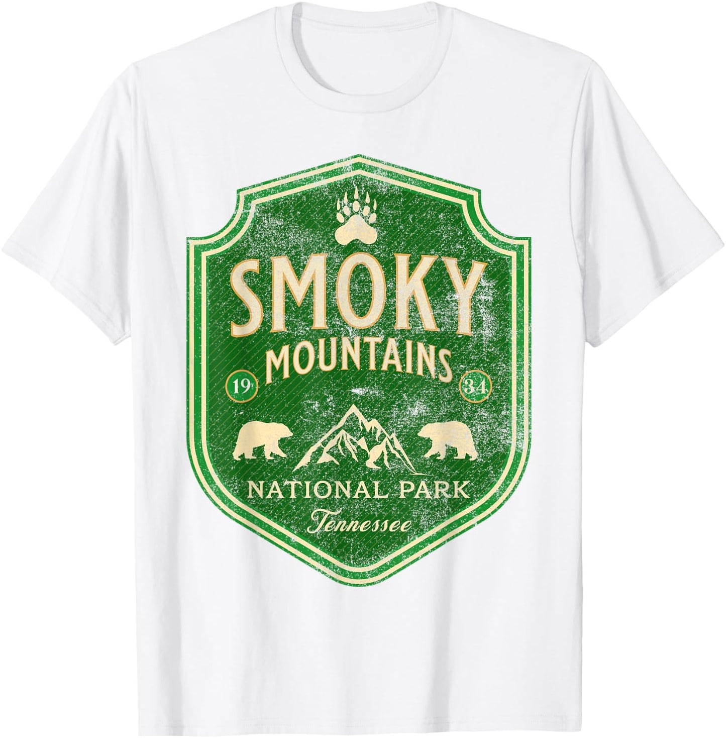 Great Smoky Mountains Nature Hiking Bear Outdoors Mountain T-Shirt - T-Shirt | White