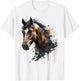 Horse riding art animal print horse motif horse T-Shirt - T-Shirt | White
